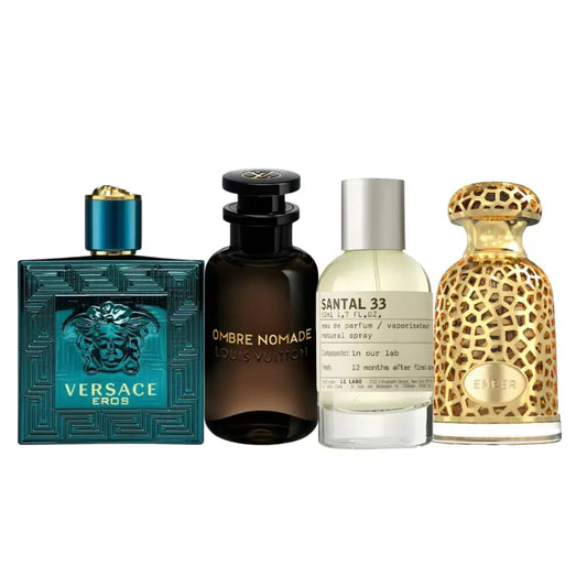 4 parfüm készlet | Eros, Ombre Nomade, Santal 33, Emeer
